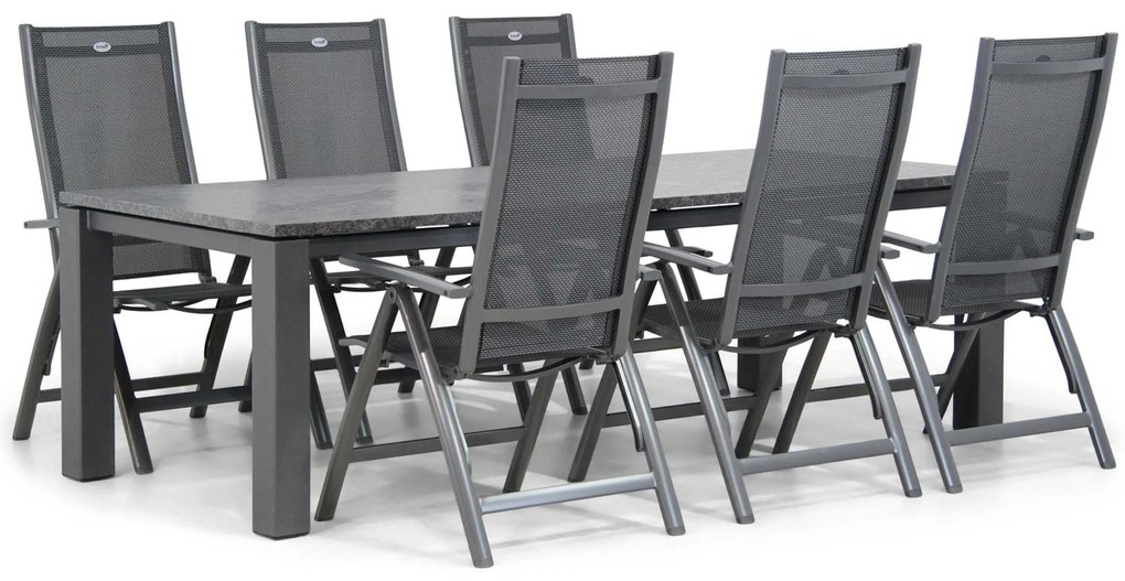 Tuinset 6 personen 240 cm Aluminium/Textileen Grijs Hartman Royal