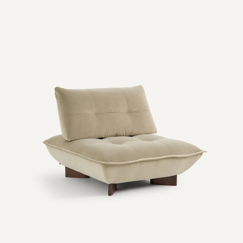 Modulaire fauteuil in stonewashed fluweel, KAORI