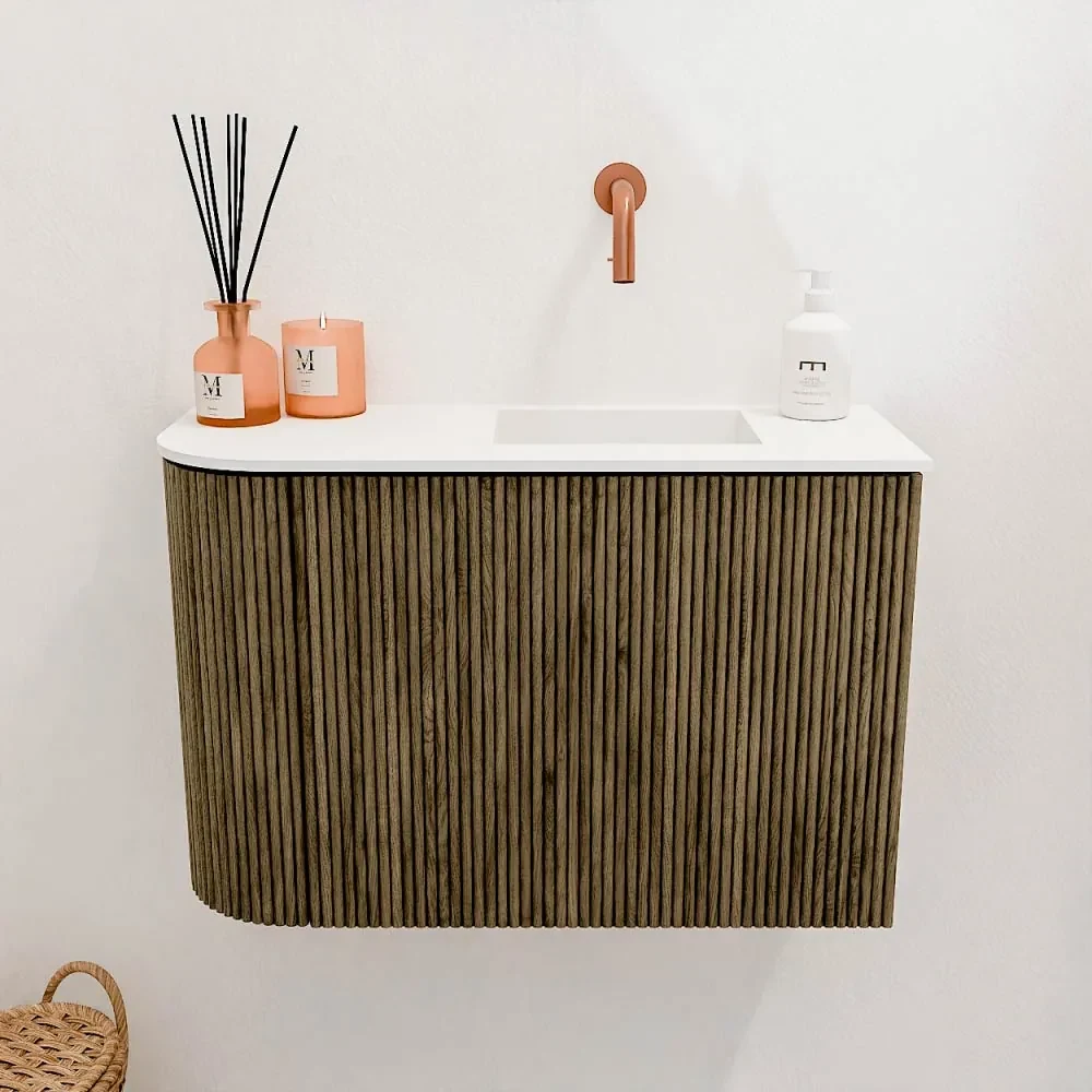 Commode Ronding Inkomhal Mondiaz Joya 60cm toiletmeubel ronding links dusk met wastafel faye ...