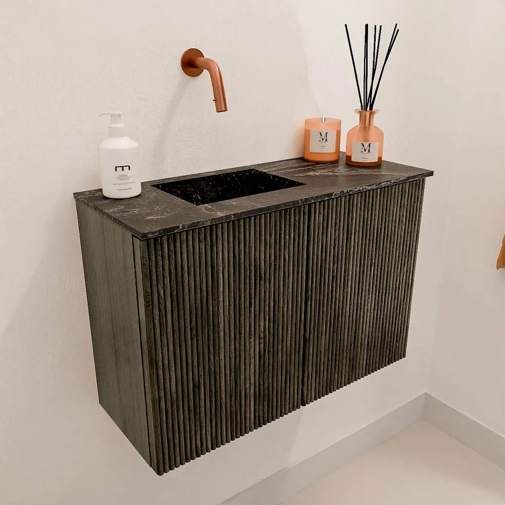 Mondiaz Joya DLux 60cm toiletmeubel shadow met wastafel faye links zonder kraangat lava