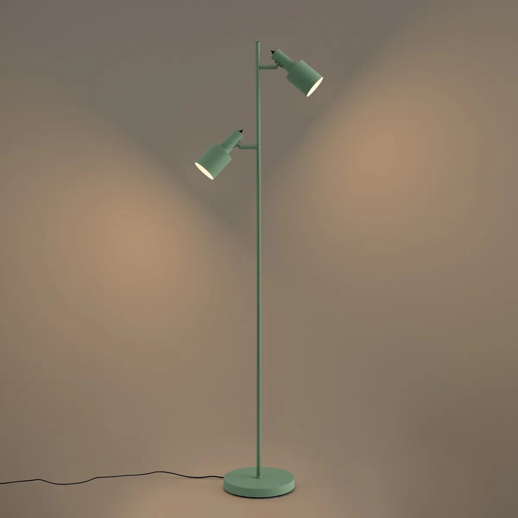 Moderne vloerlamp blauw 2-lichts - Stijn