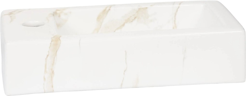 Saqu fontein met kraangat links 36x18x9cm Carrara