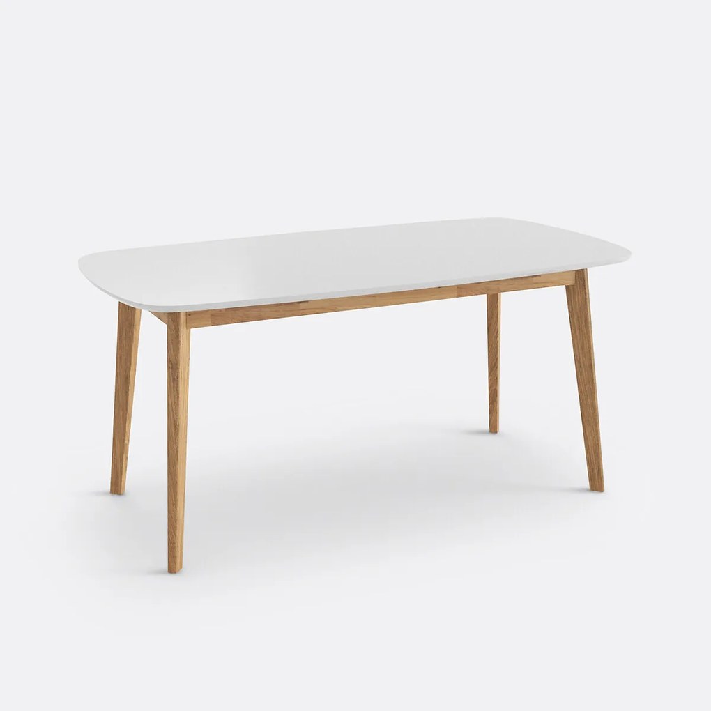 Eettafel, massieve eik en lak, 6 personen, JIMI