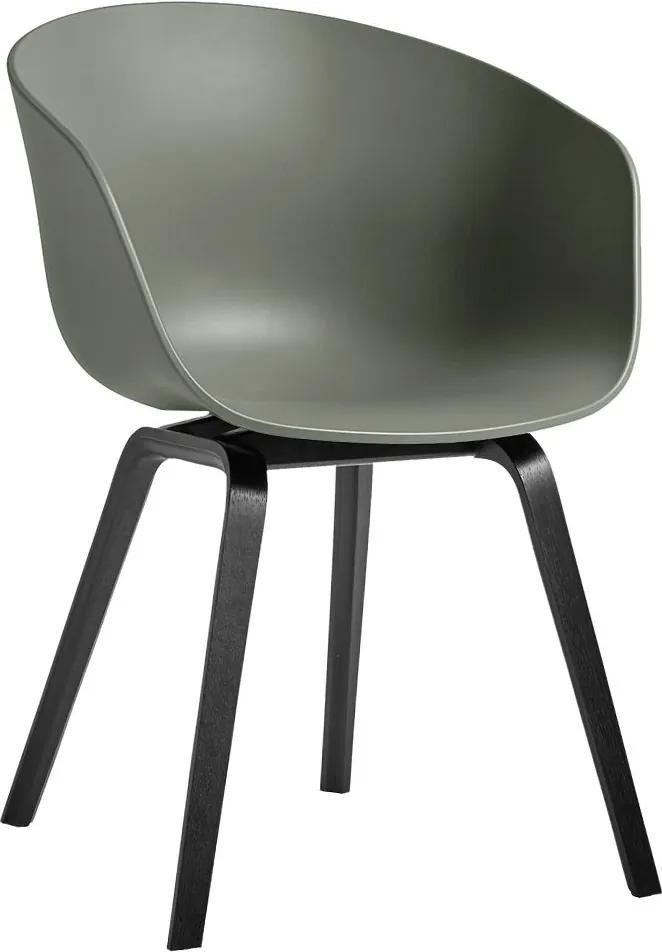 Hay AAC22 stoel met zwart onderstel kuip dusty green