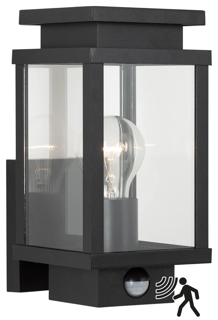 Moderne, minimalistische, rechteckige, flache LED-Sensor-Wandleuchte für den Auß
