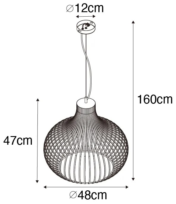 Moderne hanglamp zwart 48 cm - Saffira
