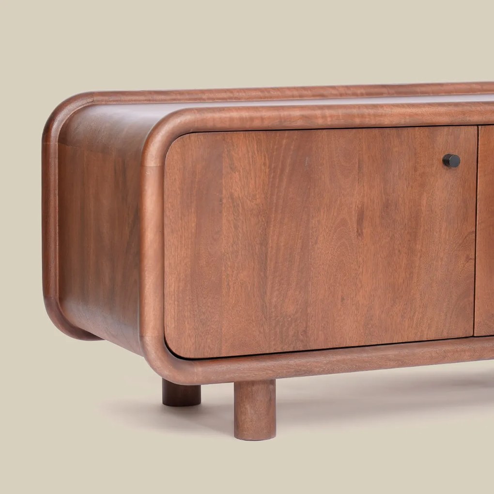 Houten Tv-meubel Met Ronde Hoeken 160 Cm - 160x43x50cm.