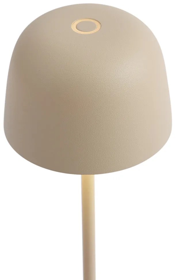 Tafellamp beige incl. LED oplaadbaar met laadstation IP65 - Raika