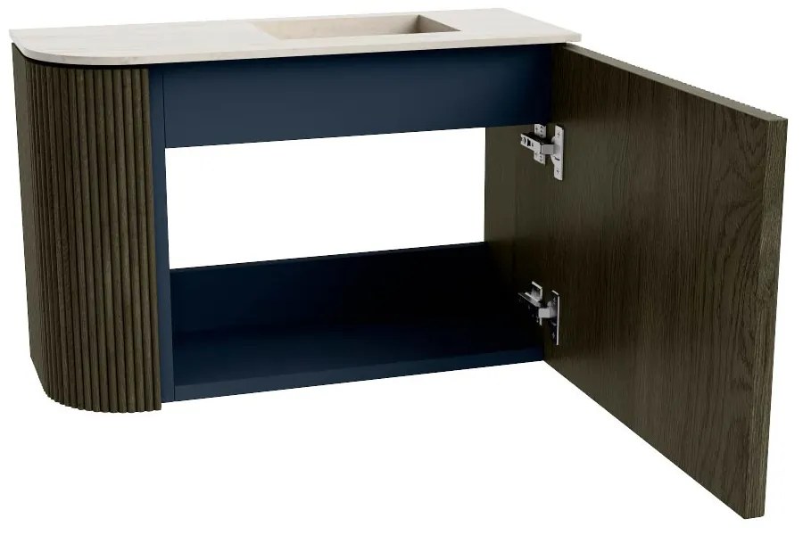 Mondiaz Joya DLux 60cm toiletmeubel ronding links shadow met wastafel faye rechts zonder kraangat meli