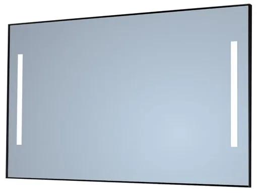 Sanicare Spiegel met "Warm White" Leds 85 cm Sensor schakelaar 2 x verticale strook omlijsting zwart LW2.70085Z