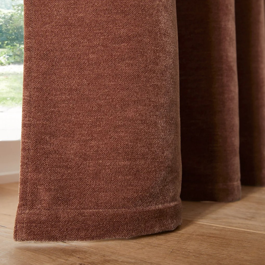 Gordijn in chenille fluweel met oogjes, Calda