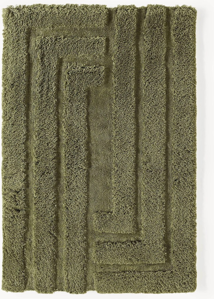 Pluizig hoogpolig vloerkleed Genève met verhoogde hoog-laag structuur