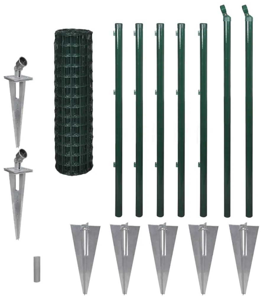 vidaXL Euro hek 10x1 m staal groen