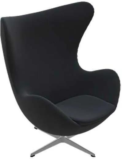 Fritz Hansen Egg Chair fauteuil zwart Tonus 128