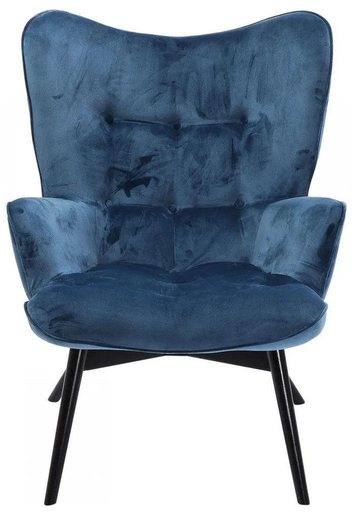 Kare Design Vicky Velvet Oorfauteuil Fluweel Blauw