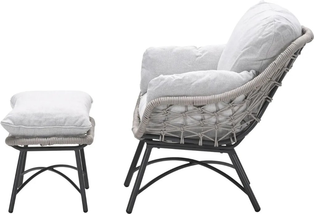 Garden Impressions Selene loungestoelen taupe - Mati bijzettafel Ø50x48 cm