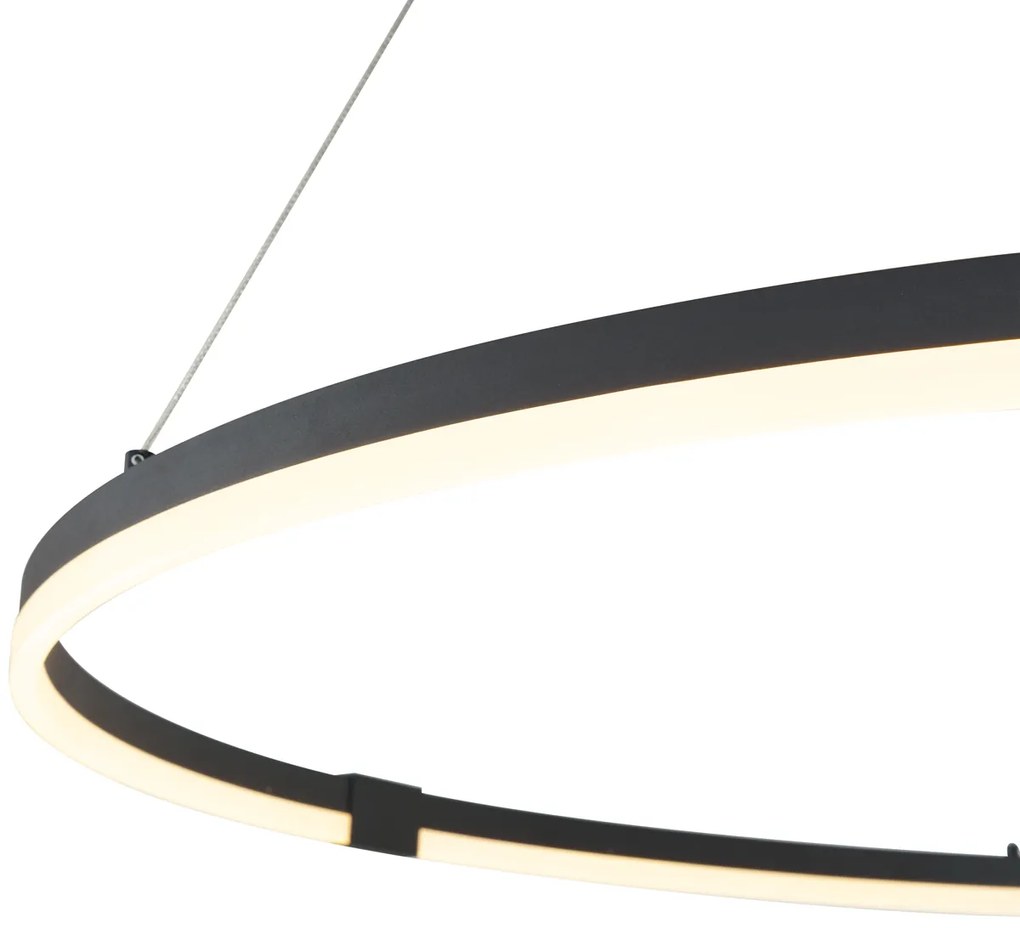 Design hanglamp zwart 120cm incl. LED 3-staps dimbaar - Anello Design rond Binnenverlichting Lamp