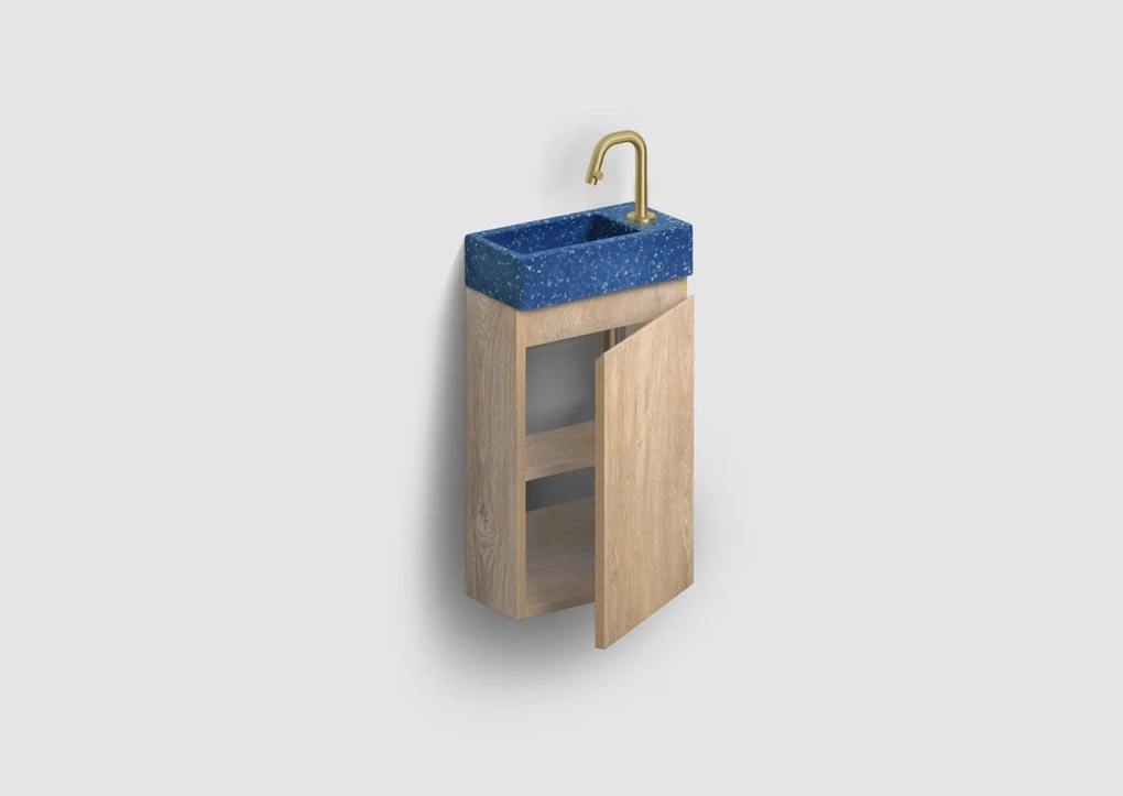 Clou Flush 3 fontein gerecycled polyethyleen 36cm zonder kraangat rechts middernacht