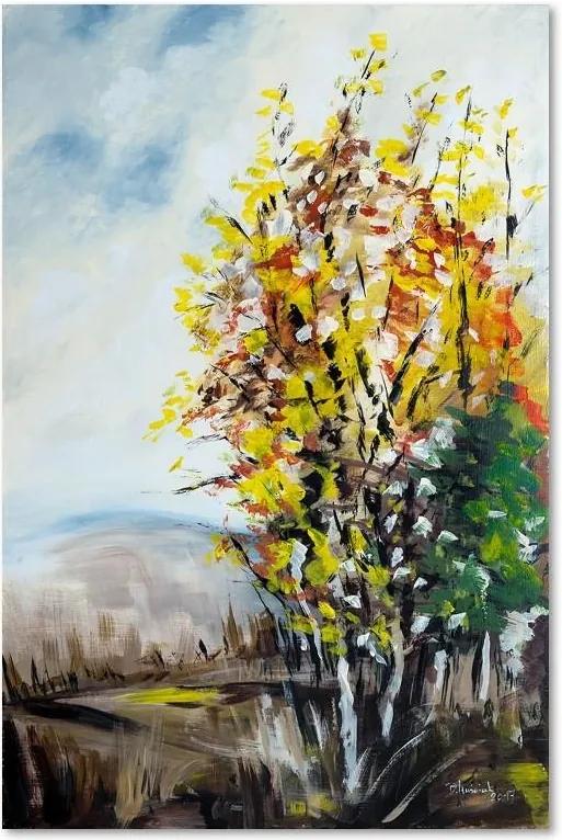 Schilderij - De gele boom, 1 deel