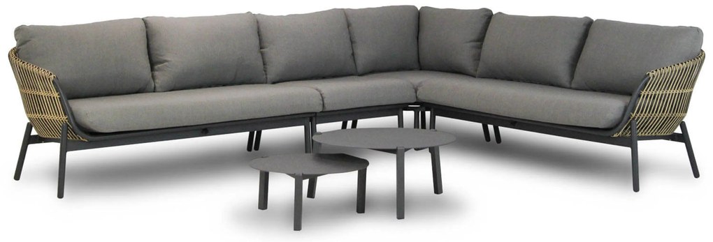 Hoek loungeset 5 personen Aluminium/wicker Taupe Coco Nathan/Rimini