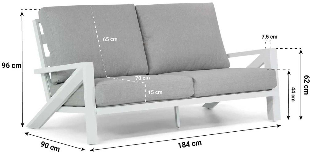 Stoel en Bank Loungeset 4 personen Aluminium Grijs Santika Furniture Santika Cinta