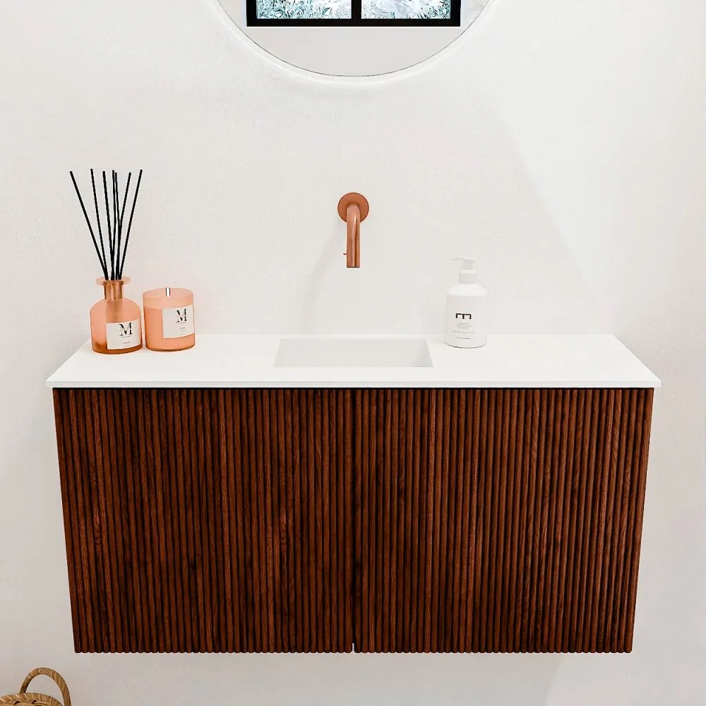 Mondiaz Joya 80cm toiletmeubel ruby met wastafel faye midden zonder kraangat talc