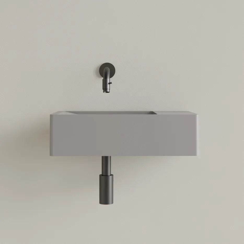 Sanigoods Luko fontein 40x22cm rechts zonder kraangat leigrijs
