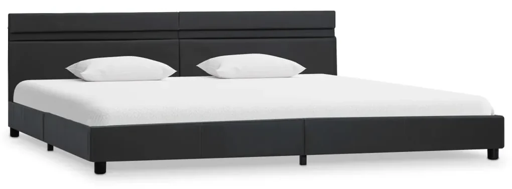 vidaXL Bedframe met LED kunstleer grijs 180x200 cm