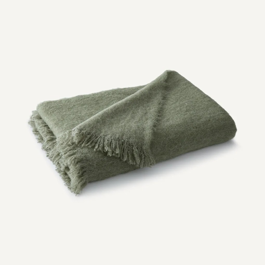 Effen plaid, wol en polyamide, Mantas