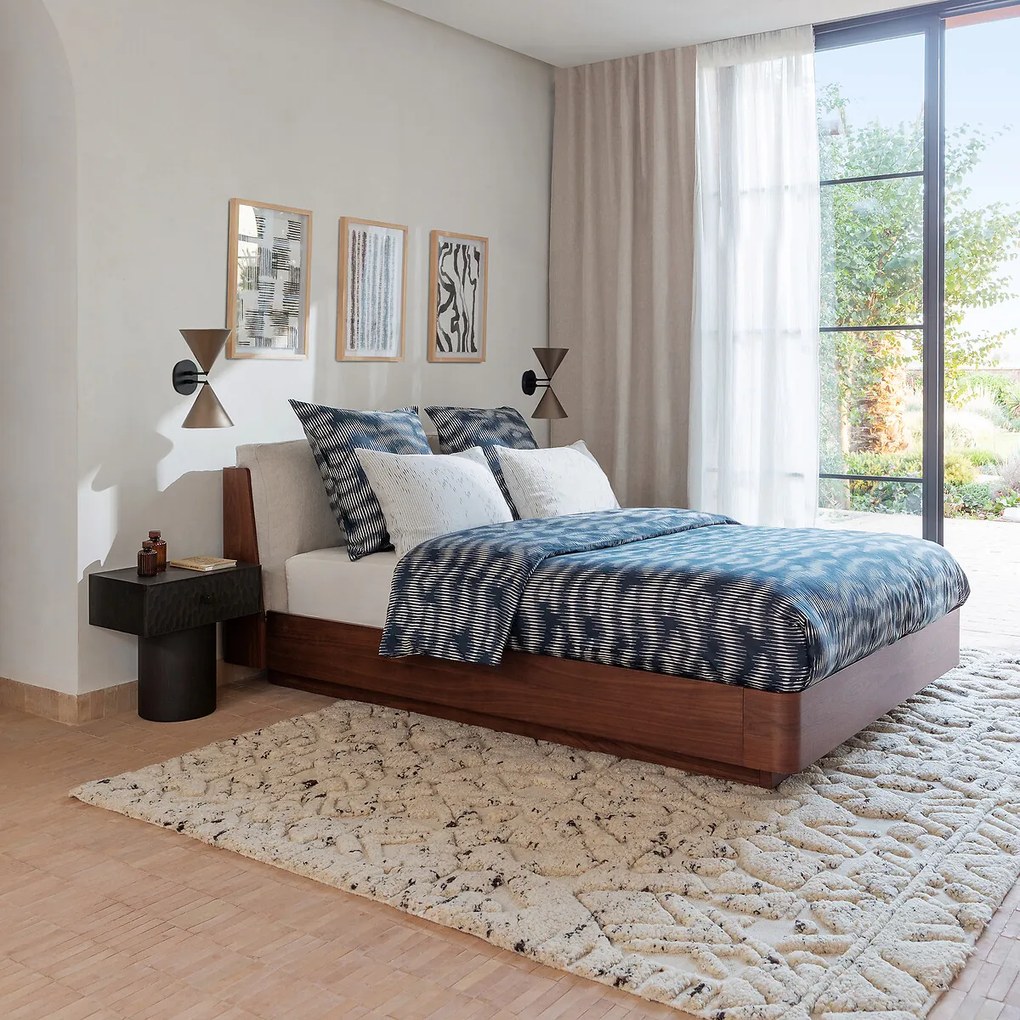 Handgestrikt vloerkleed, zuivere wol met reliëf, Agnix