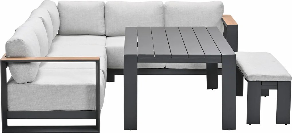 Garden Impressions Malakka lounge dining set 6-delig - valley sand - light teak look