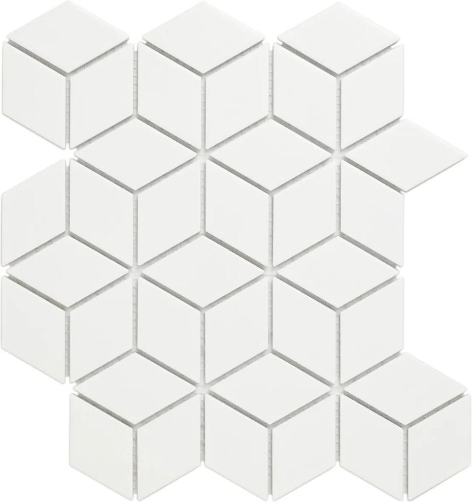 Mozaiek Paris Cubic Wit Mat 4,8x8,1