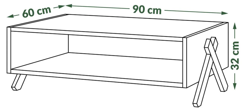 VIK S-90, Ambachtelijk Eiken - MODERNE KOFFIETAFEL VOOR DE WOONKAMER