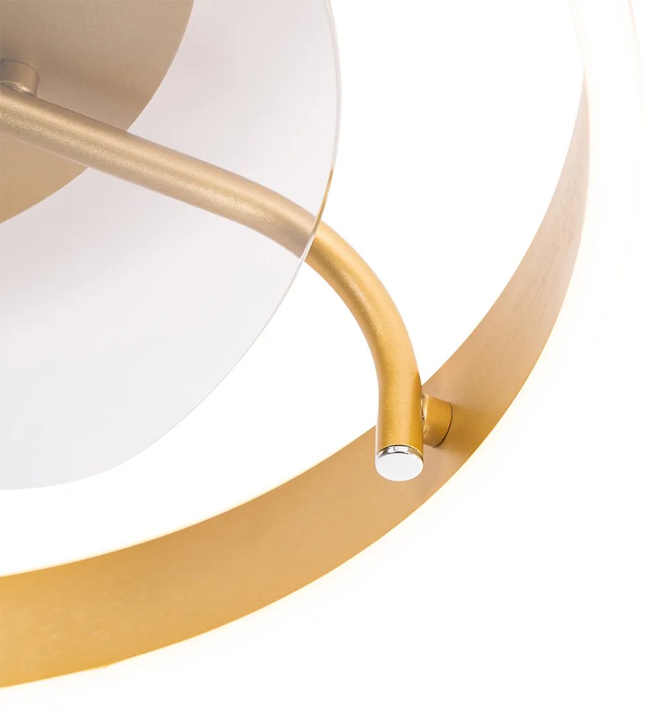 Plafondventilator met lamp messing 50cm incl. LED dimbaar met afstandsbediening - Maddy Modern rond Binnenverlichting Lamp