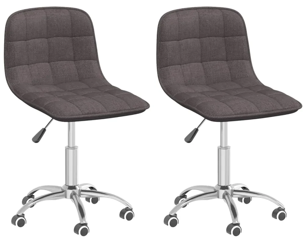 vidaXL Eetkamerstoelen draaibaar 2 st stof taupe