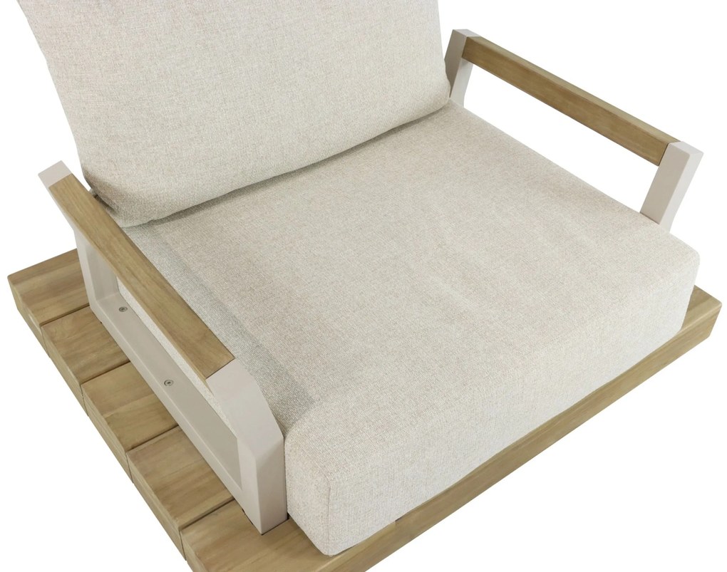 Tuinstoel Aluminium/teak Taupe-naturel-bruin Santika Supreme