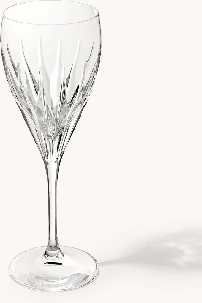 Handgemaakte witte wijnglazen Dionysos met reliëfpatroon, 2-delig