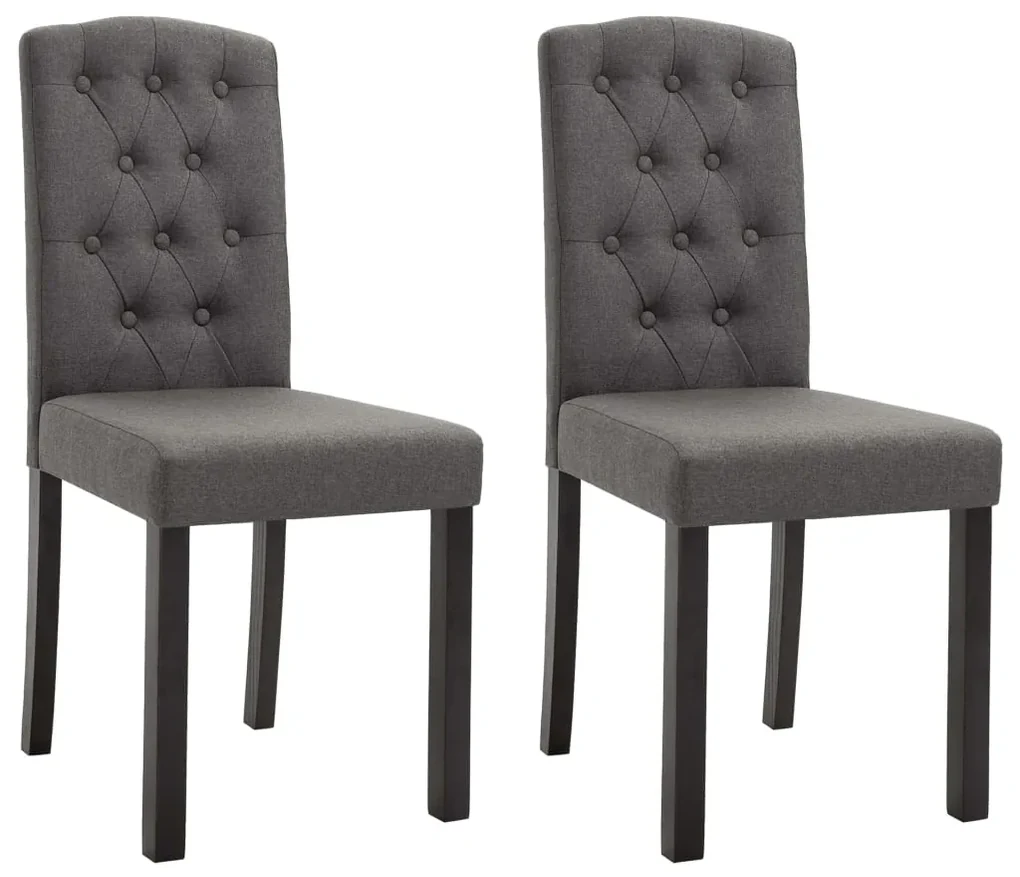 vidaXL Eetkamerstoelen 2 st stof donkergrijs