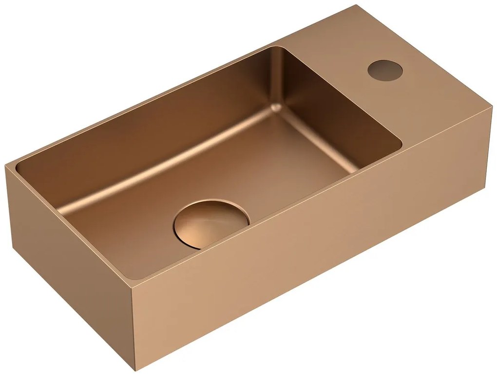 Sapho Aurum fontein met kraangat 36x18cm rosé goud
