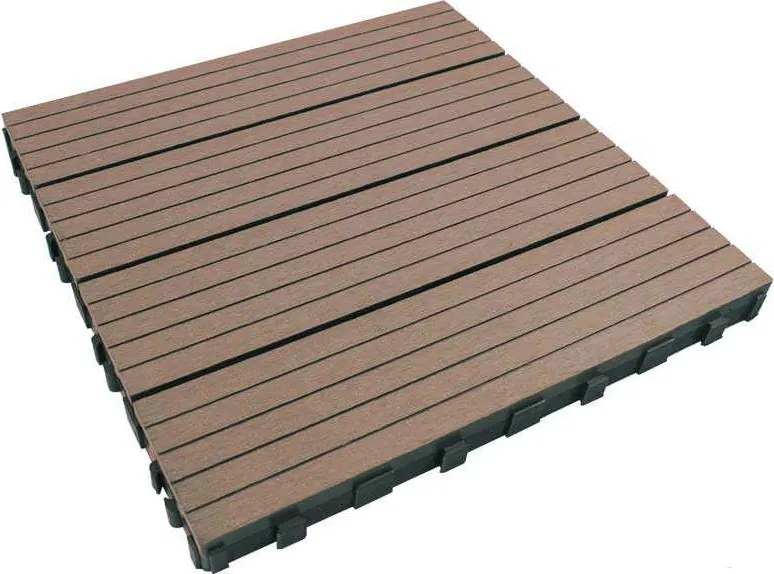 Terrastegel composiet bruin click 30 x 30 cm (set van 4 stuks)