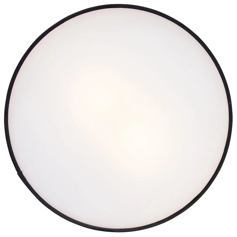 Moderne plafondlamp zwart 40 cm met gouden binnenkant - Drum