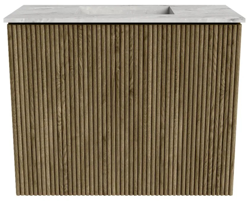 Mondiaz Joya DLux 50cm toiletmeubel dusk met wastafel faye midden zonder kraangat glace