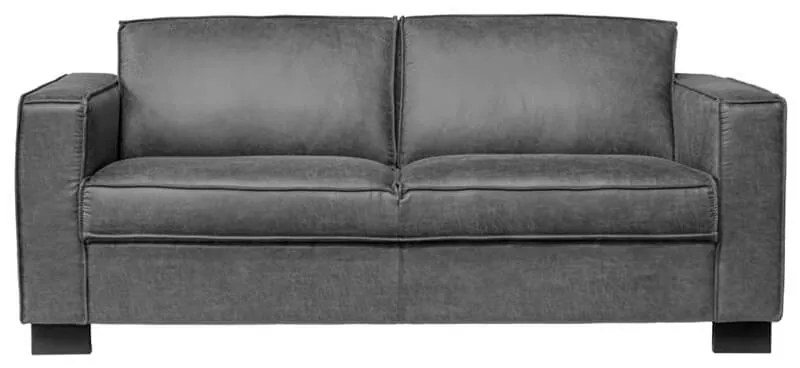 2-zits bank Shuffle | lederlook Missouri antraciet 02 | 1,65 mtr breed