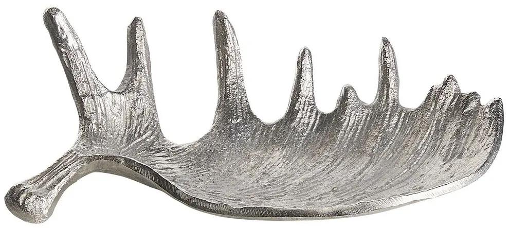 Sierschaal aluminium zilver 35 cm eland gewei vorm CARTHAGE Beliani