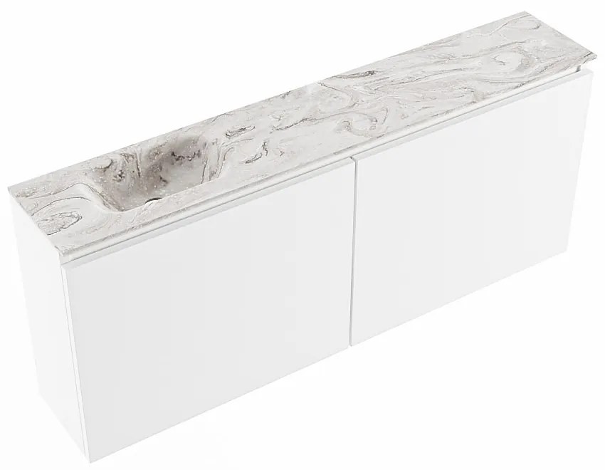 Mondiaz Ture DLux toiletmeubel 120cm talc met wastafel glace links zonder kraangat