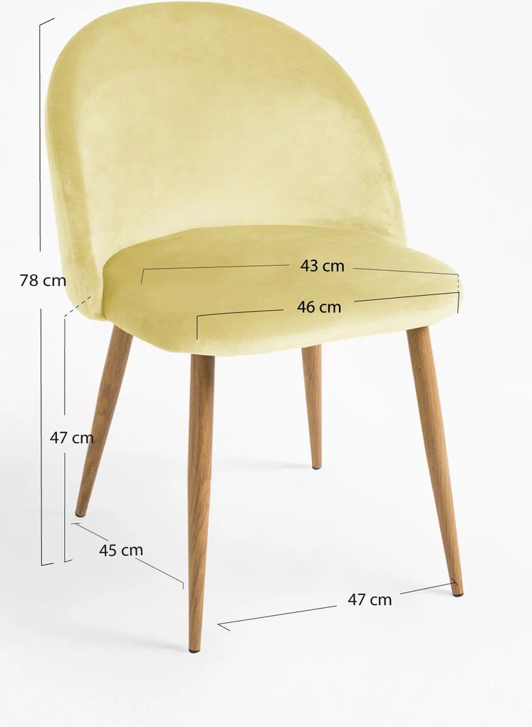 Set 4 Vint Fluwelen Stoelen