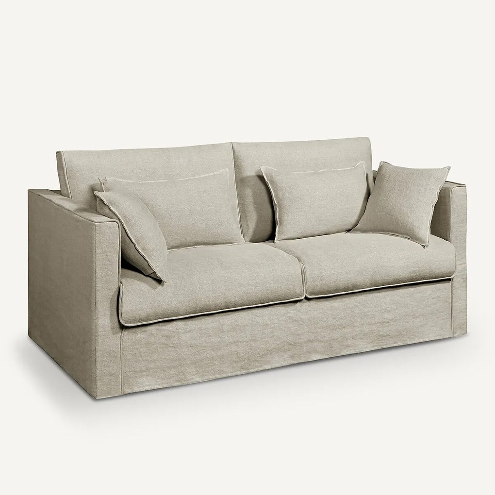 Sofa 3- of 4-zits in dik stonewashed linnen, Camille