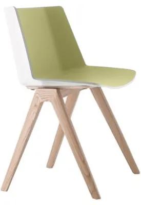 MDF Italia Aïku Wood stoel gebleekt eiken onderstel wit - olive green