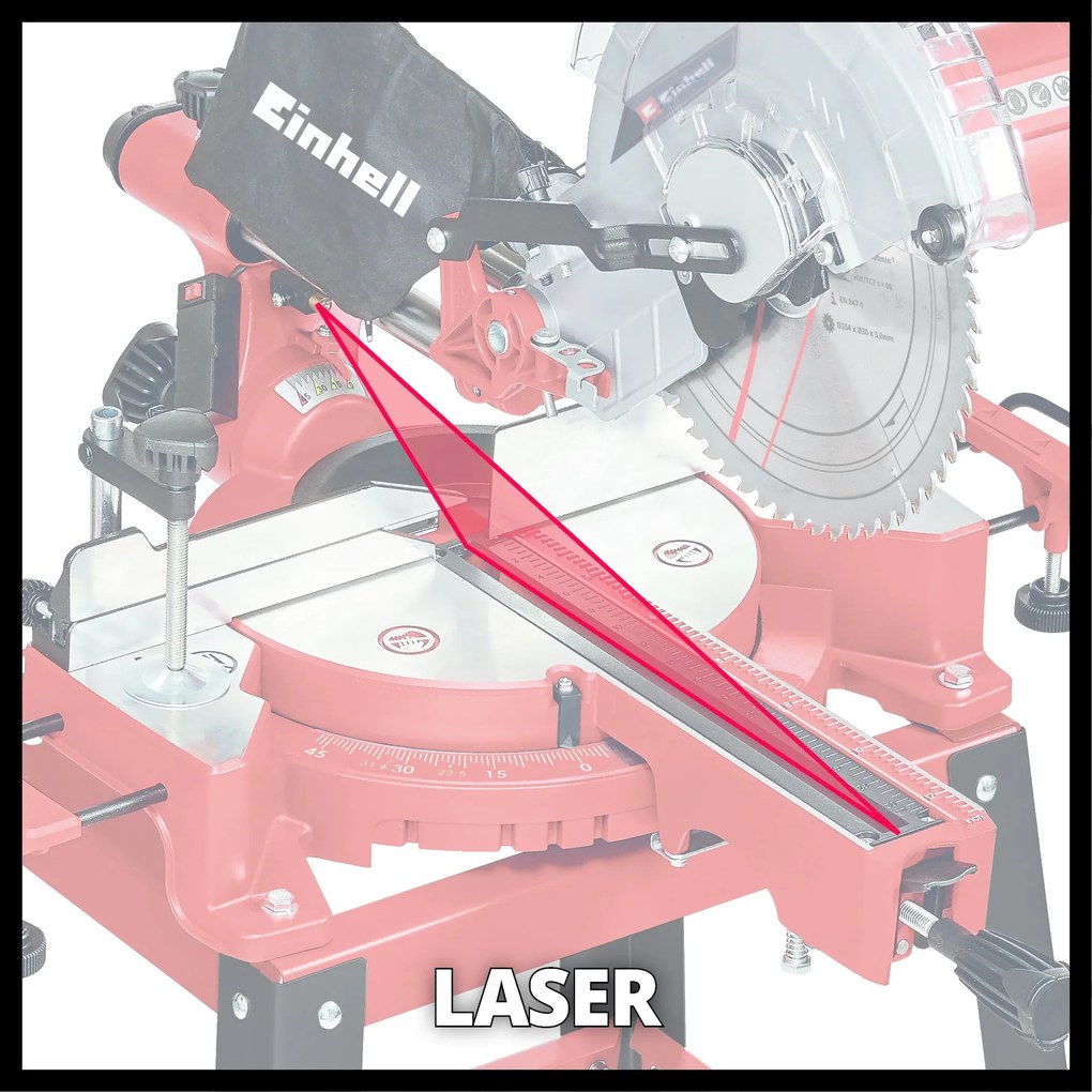 Einhell TC-SM 2531/2 U Radiaal afkortzaag inclusief onderstel