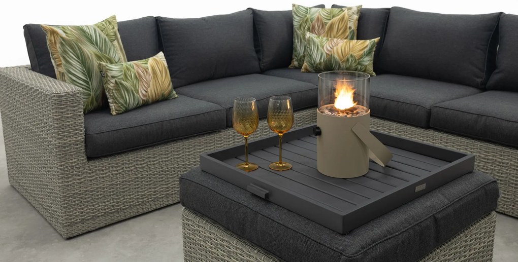 Atlanta wicker loungeset 5-delig – Vintage grey - Garden impressions